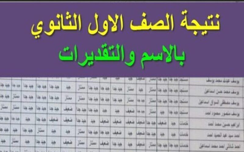 تصريح وزارة التربية والتعليم.. نتيجة اولي ثانوي 2024 بالاسم فقط وطريقة الحصول على نتيجة الصف الاول الثانوي الترم الثانى