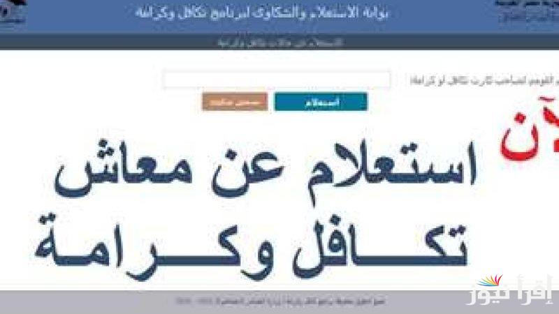 هُنا.. استعلام بالرقم القومي تكافل وكرامة 2024 عبر بوابة الاستعلام والشكاوى tk.moss.gov.eg والشروط والأوراق المطلوبة