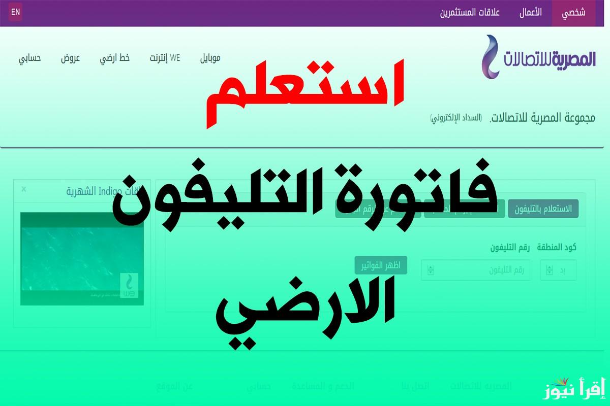 استعلم الان فاتورة التليفون الارضي 2025 من موقع المصرية للاتصالات برقم الهاتف billing.te.eg