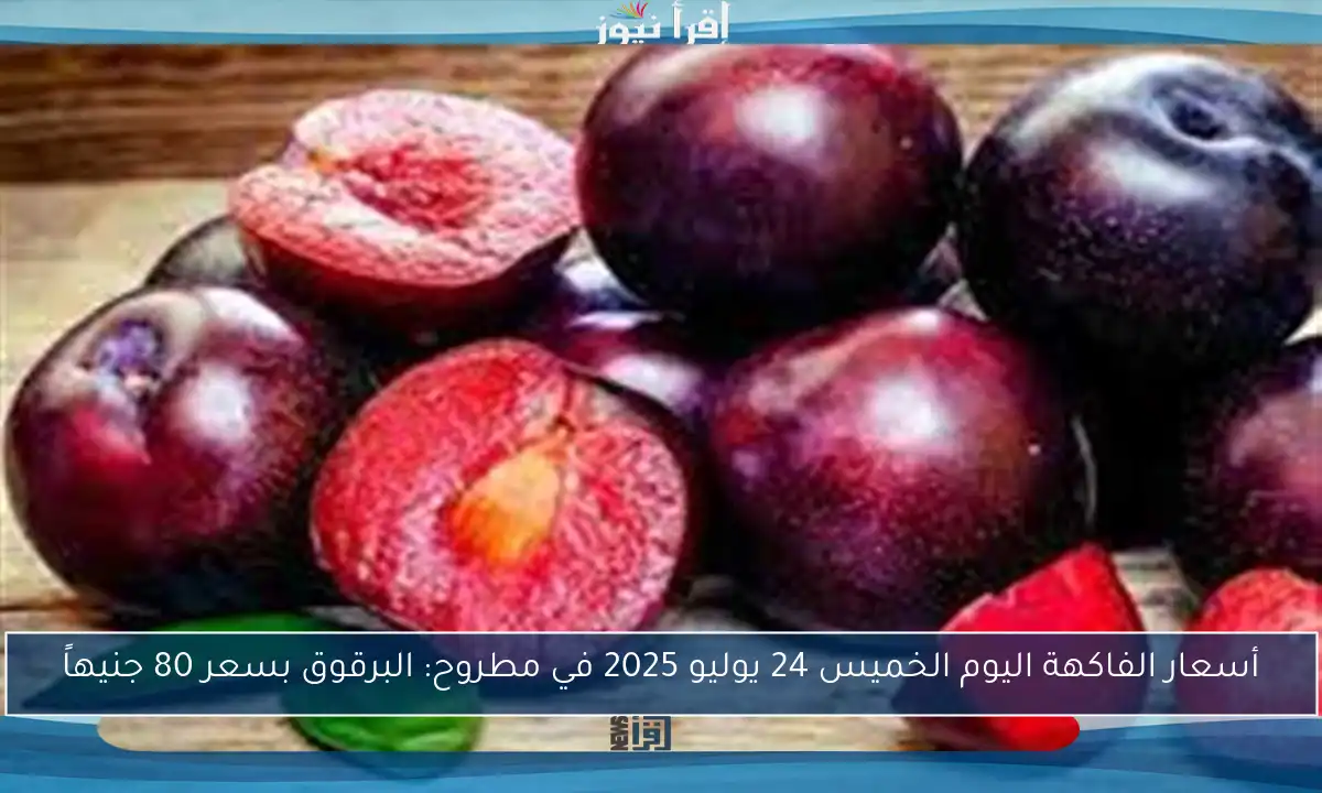 أسعار الفاكهة اليوم الخميس 24 يوليو 2025 في مطروح: البرقوق بسعر 80 جنيهاً