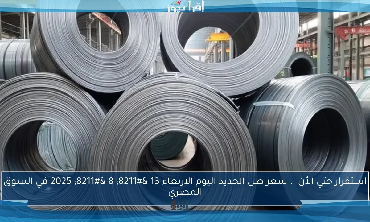 استقرار حتي الأن .. سعر طن الحديد اليوم الاربعاء 13 – 8 – 2025 في السوق المصري