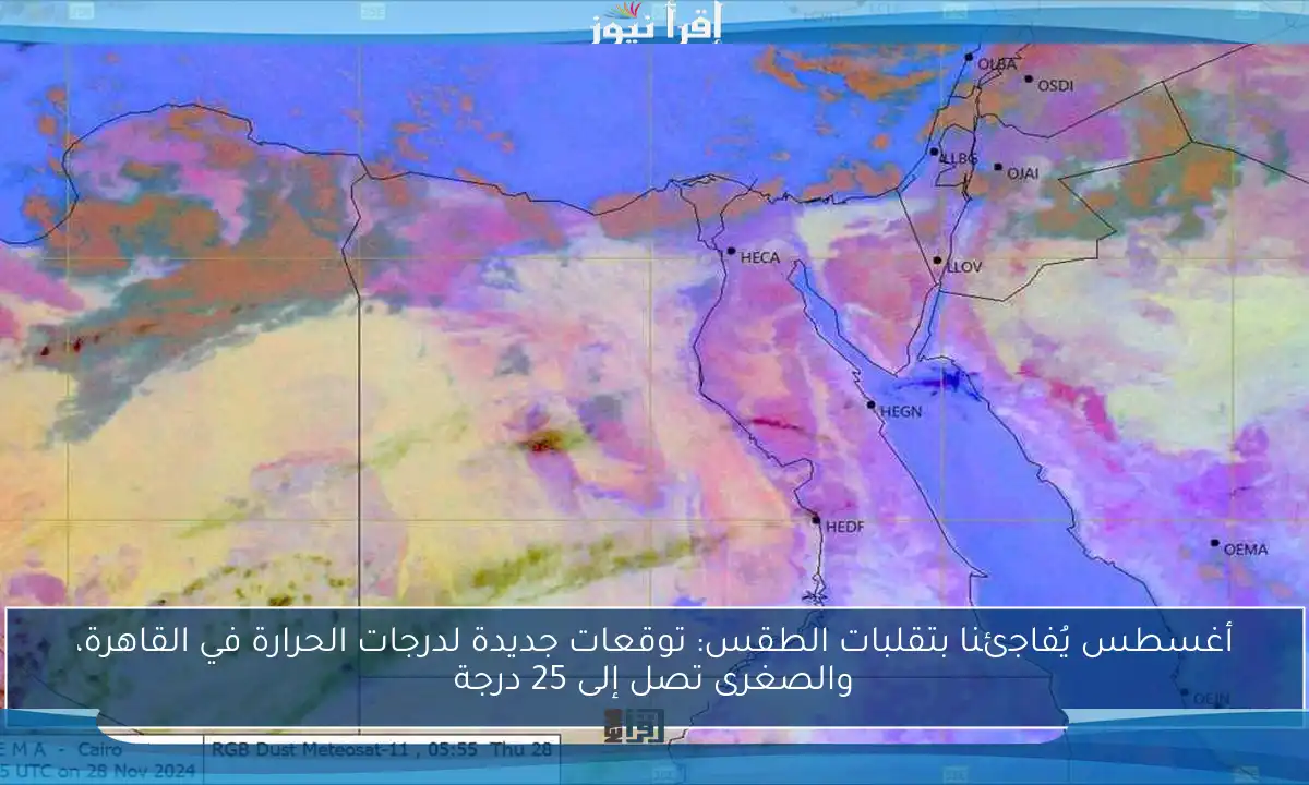 أغسطس يُفاجئنا بتقلبات الطقس: توقعات جديدة لدرجات الحرارة في القاهرة، والصغرى تصل إلى 25 درجة