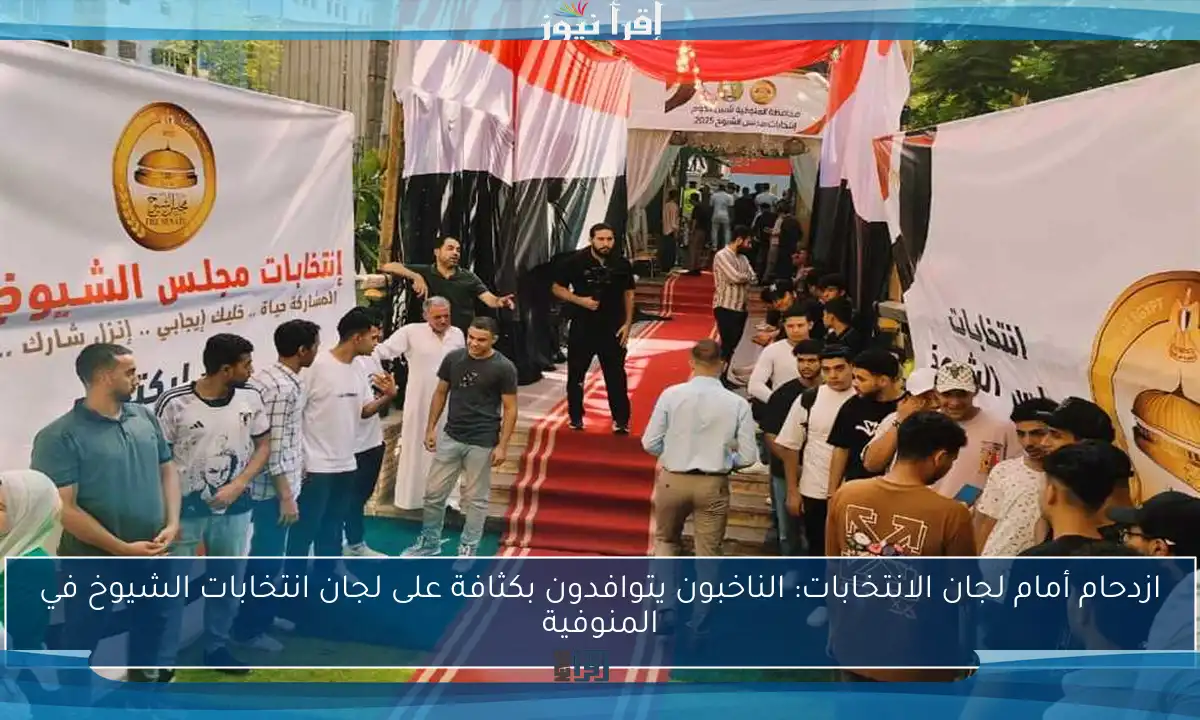 ازدحام أمام لجان الانتخابات: الناخبون يتوافدون بكثافة على لجان انتخابات الشيوخ في المنوفية
