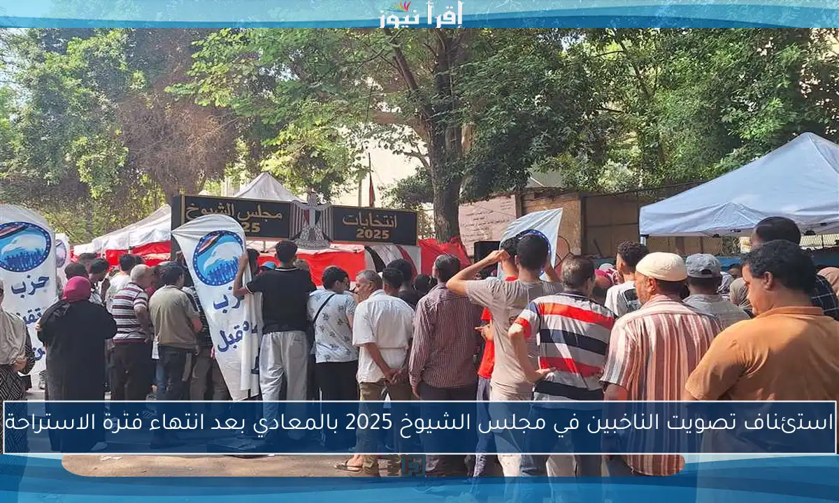 استئناف تصويت الناخبين في مجلس الشيوخ 2025 بالمعادي بعد انتهاء فترة الاستراحة