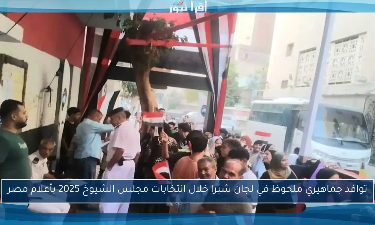 توافد جماهيري ملحوظ في لجان شبرا خلال انتخابات مجلس الشيوخ 2025 بأعلام مصر