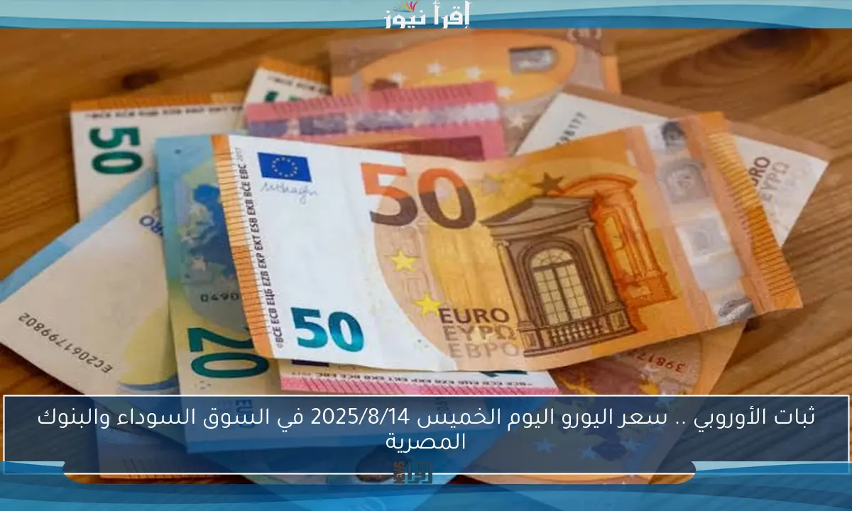 ثبات الأوروبي .. سعر اليورو اليوم الخميس 2025/8/14 في السوق السوداء والبنوك المصرية